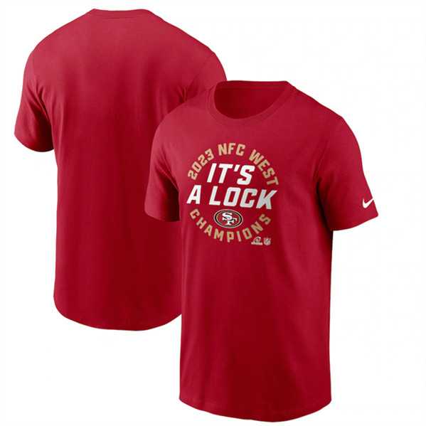 Men's San Francisco 49ers Red 2023 NFC West Champions T-Shirt,We sell and wholesale Men's San Francisco 49ers Red 2023 NFC West Champions T-Shirt on line form chian!